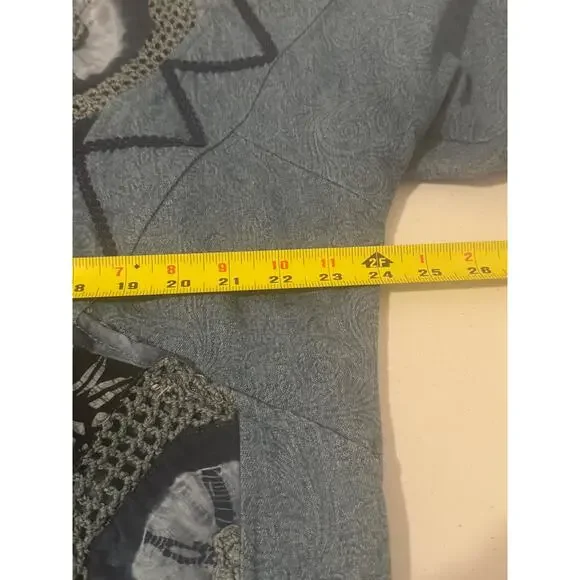 Vtg LIM'S Demin Jacket Womens Small Blue Patchwork Whimsygoth Art to Wear USA - Picture 5 of 8